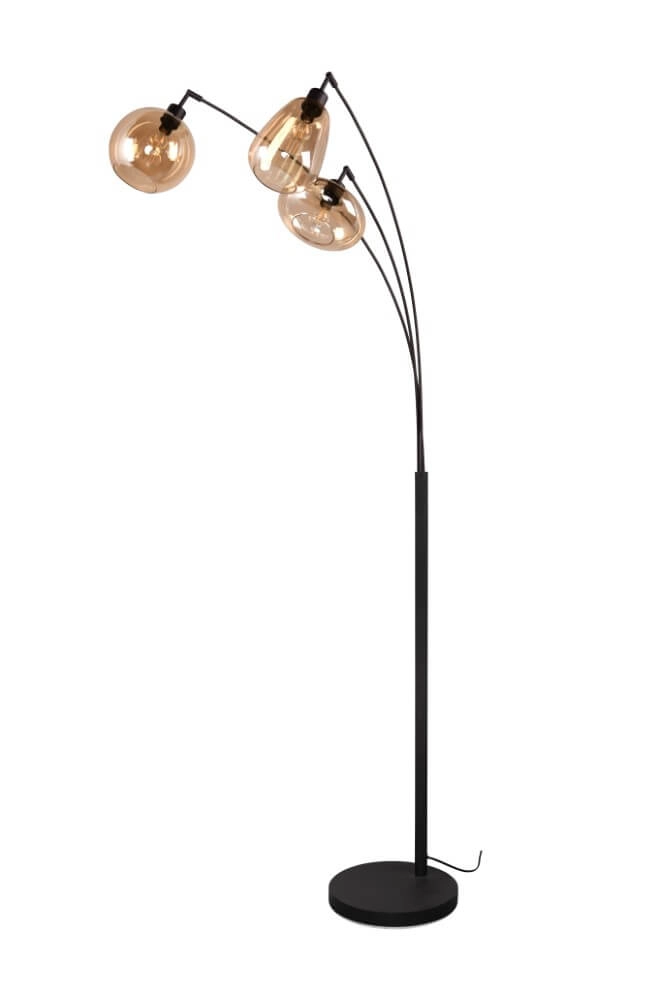 3-flammige Stehleuchte Lumina mit Braunglas Trio 4017807597097