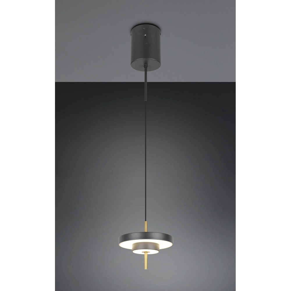 Design-Pendelleuchte Keaton schwarz mit gold Ø 20cm Trio 4017807653304