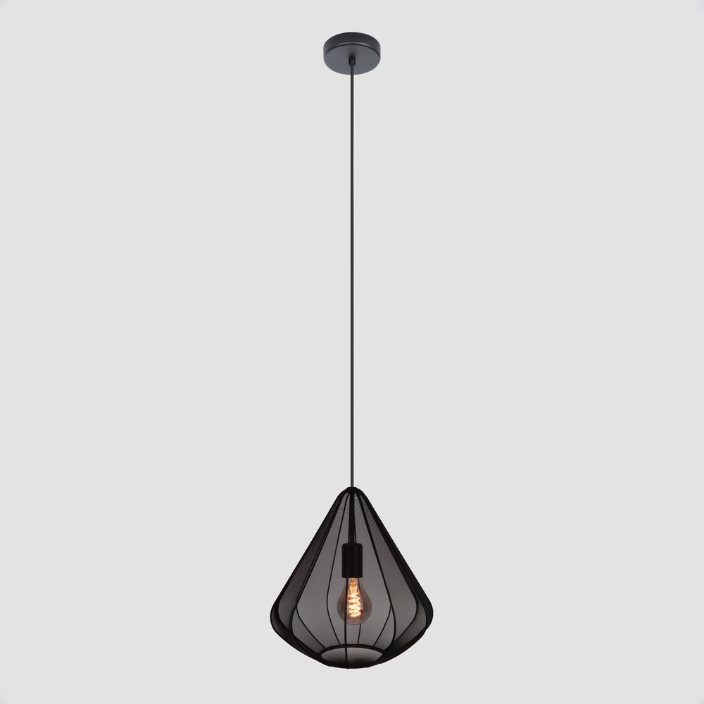 Pendellampe Ø 33 cm Dolwen Schwarz - Japandi