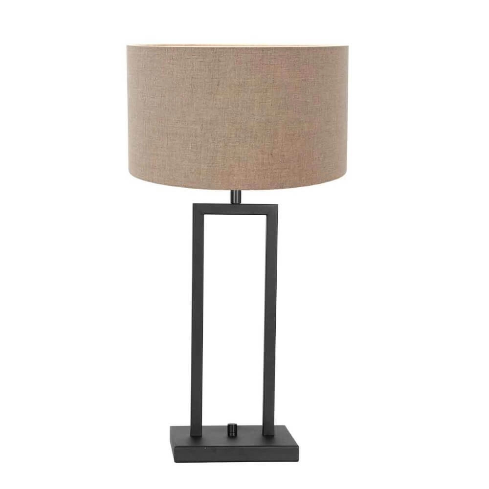 Ländliche Tischlampe Stanger mit taupefarbener Kapuze Steinhauer 8712746151664