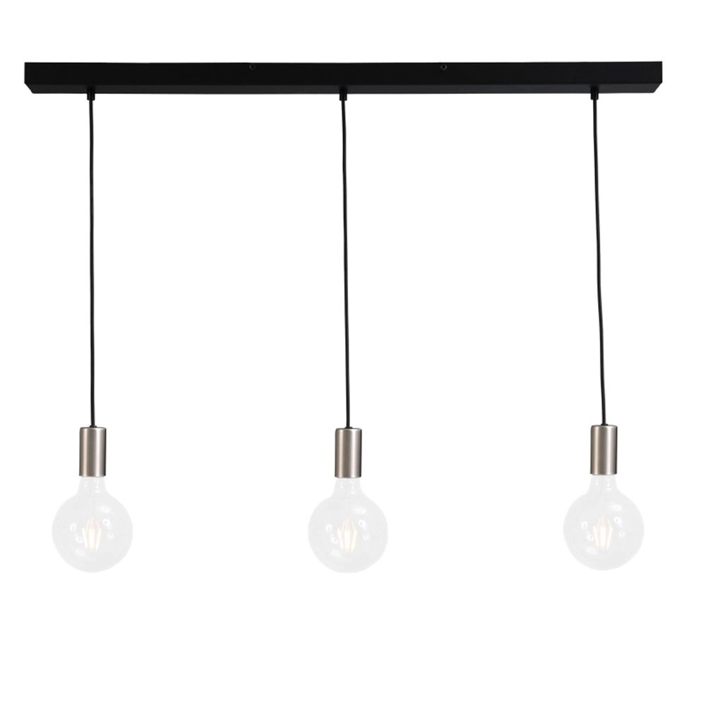 Pendelleuchte Concepto 3 Lichtschwarz mit Metallgrau