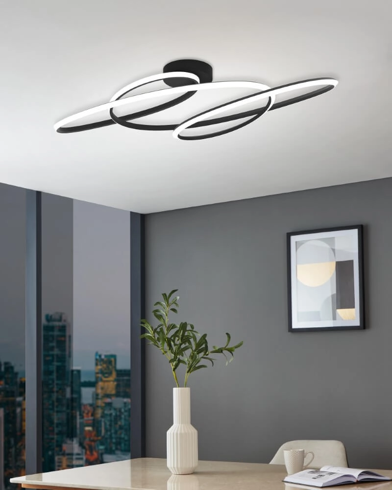 Schwarze LED-Deckenleuchte Gianella Eglo 9008606275007