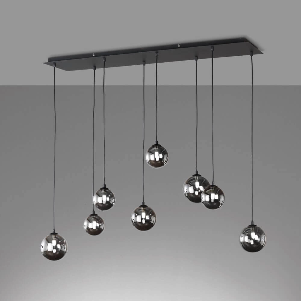Hängelampe mit 8 Leuchten Bala Schwarz Fischer & Honsel 4003694609838