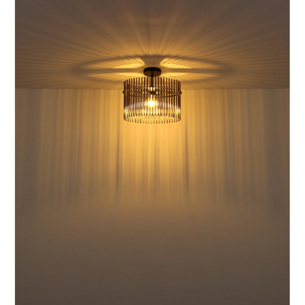 Deckenlampe Gorley Einzelne schwarze mit Glasstäben Globo 9007371525621