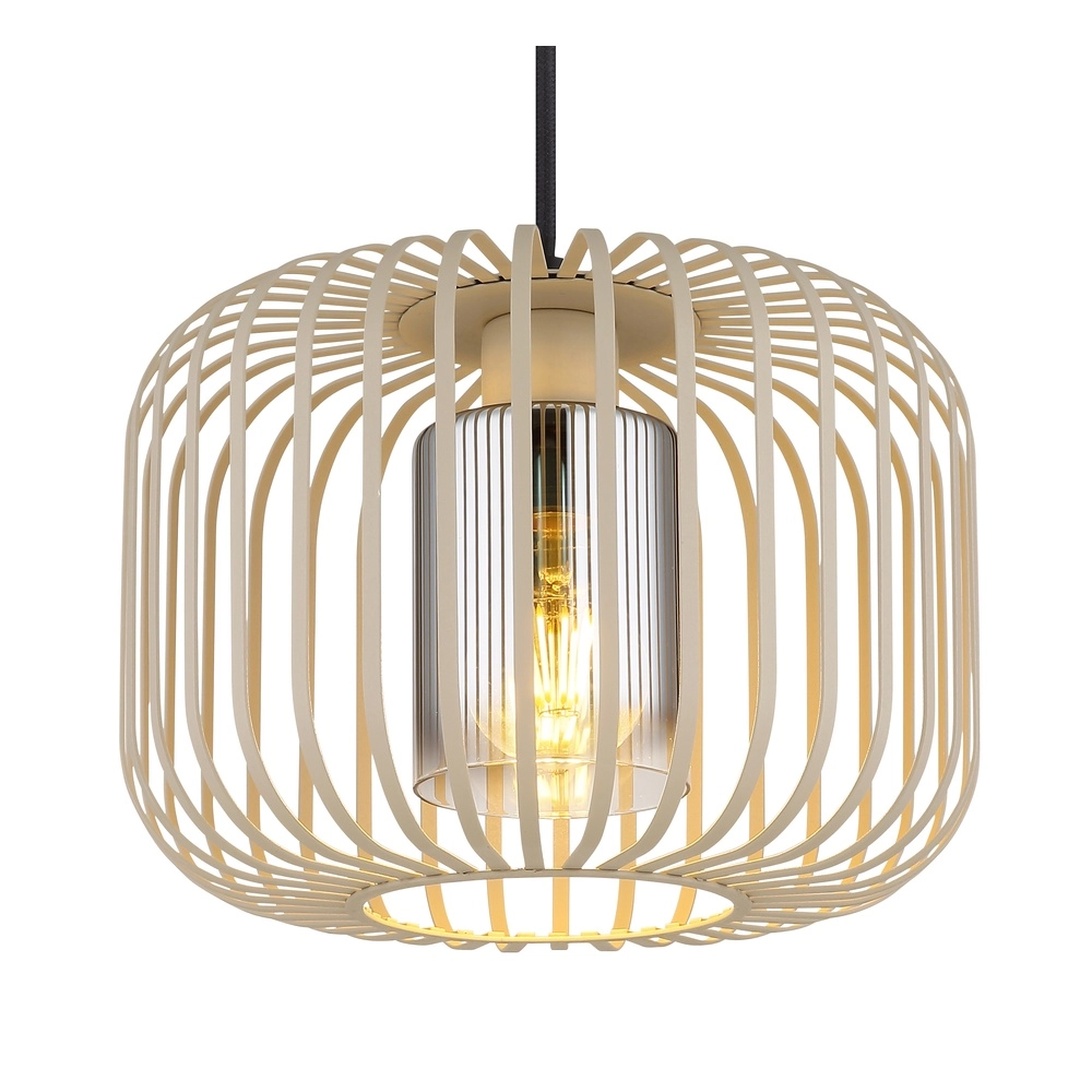 1-flammige Pendelleuchte Alfred sandbraun Ø 28cm Globo 9007371528615