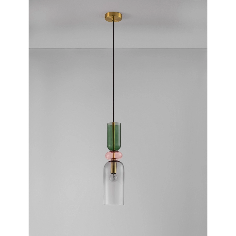 Farbige Pendelleuchte Murano lichtgrau Lyora 5212017434210