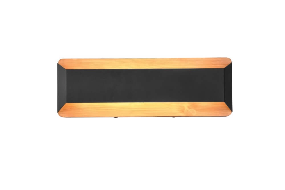 Wandlampe Arino 35 cm schwarz mit Holzbraun Trio 4017807502787