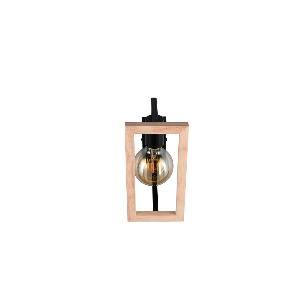 Design-Wandlampe Bano Schwarz mit Holz Trio 4017807670899