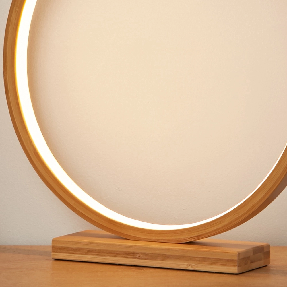 Runde Tischleuchte Malibu Holz Searchlight 5053423311456