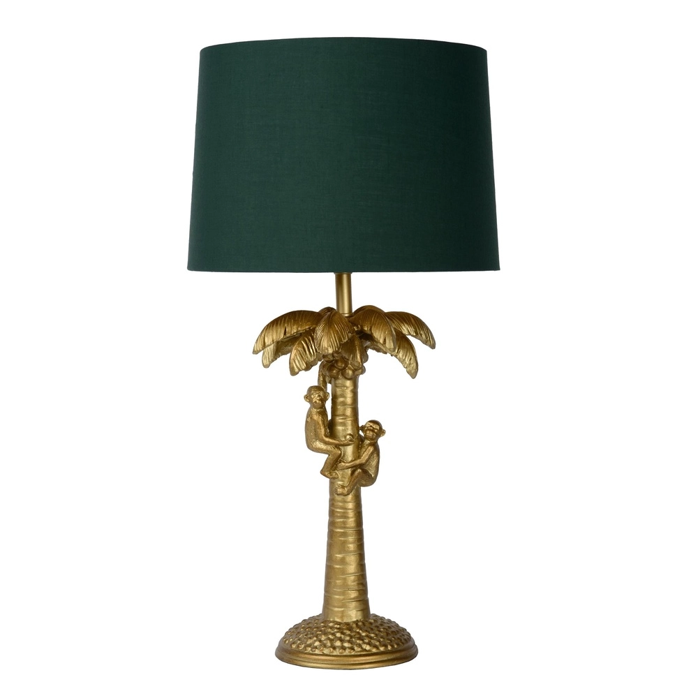 Tischlampe Extravaganza Coconut Gold mit grüner Kappe
