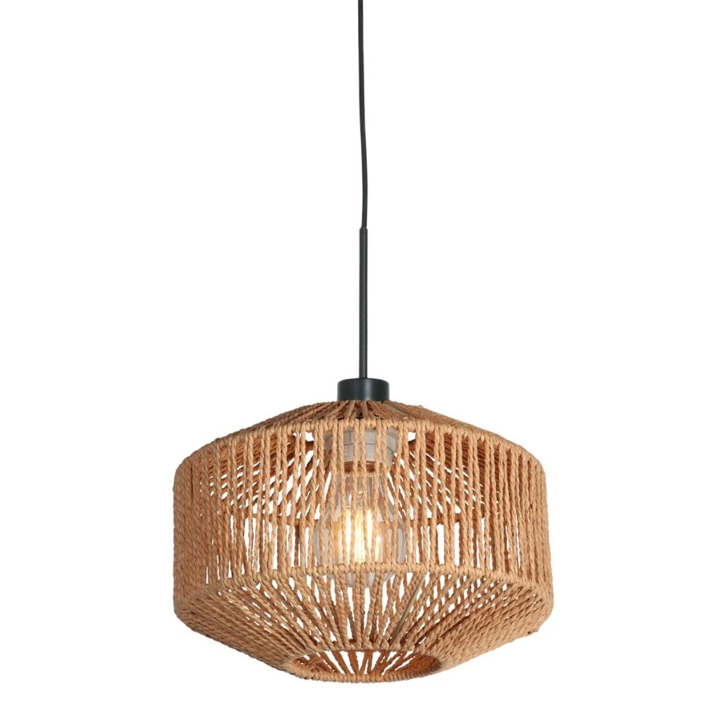 Pendellampe Ropex mit Rattan-Schatten Ø23 cm