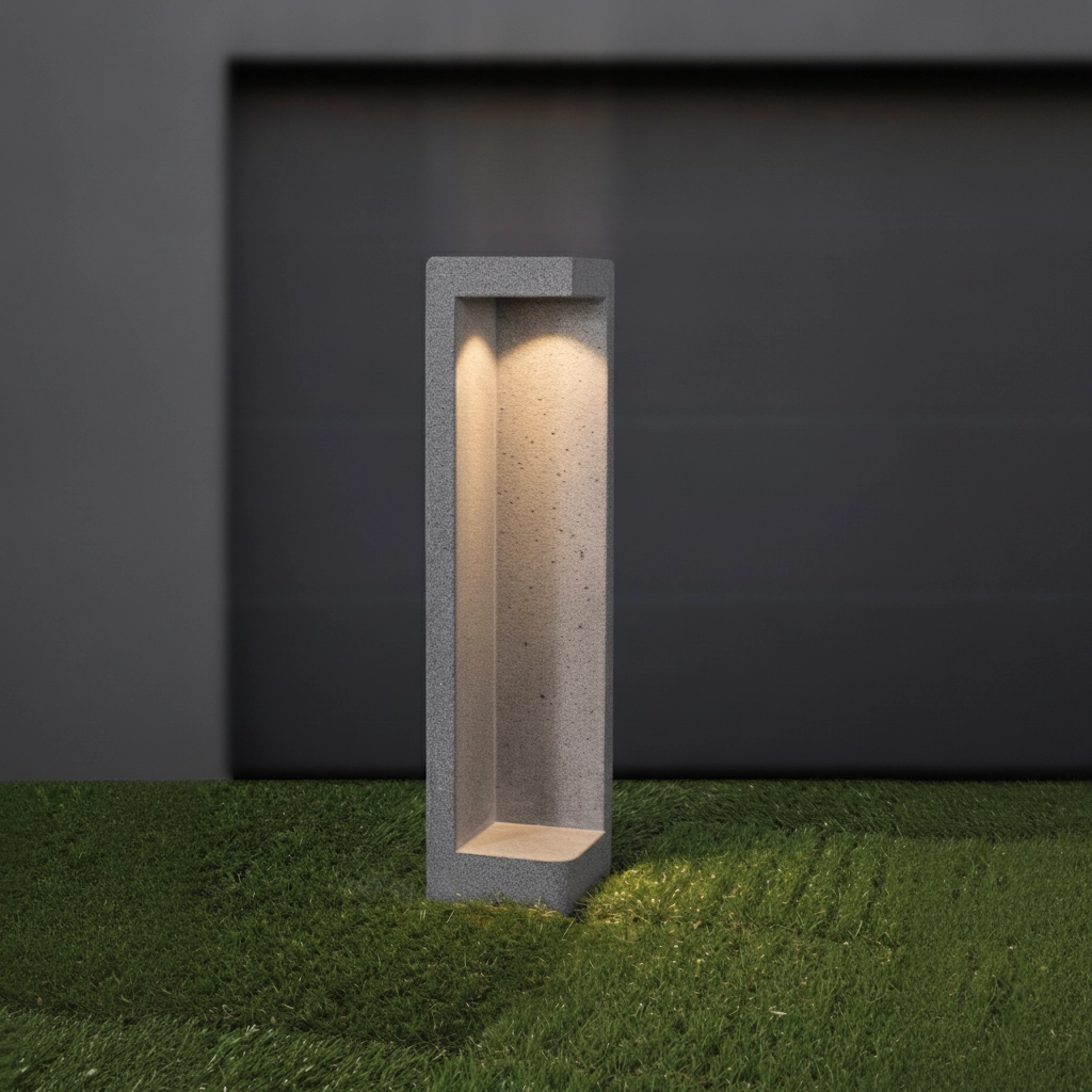 Design-Gartenleuchte Grante Beton grau