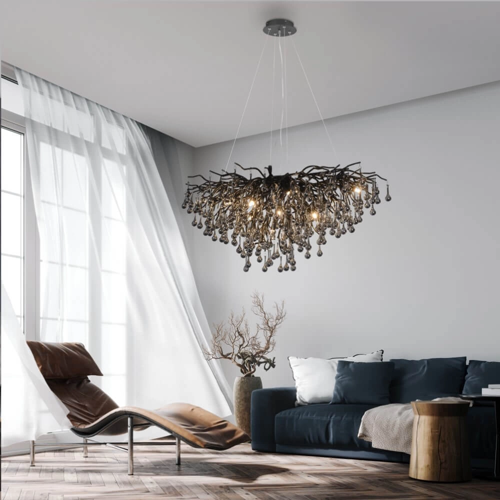 Einzigartiger Kronleuchter Icicle Schwarz Paul Neuhaus 4012248377567