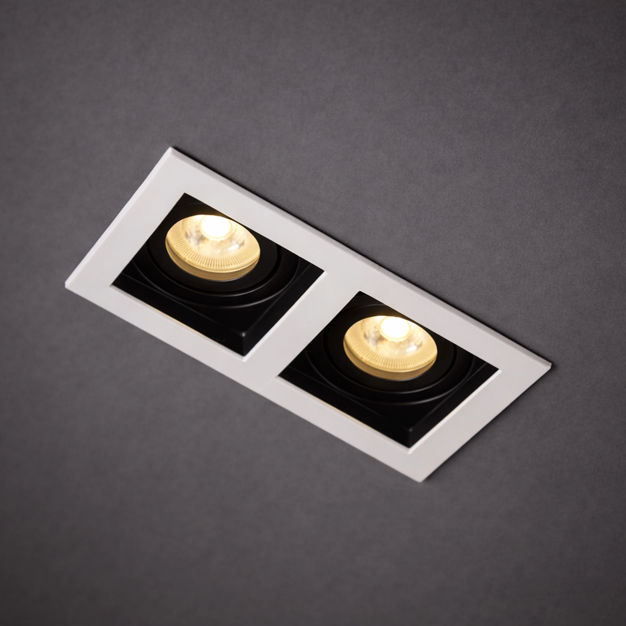 Rechteckiger versenkter Scheinwerfer Grid 2-Licht Schwarz/Weiß Lyora 5053423307169