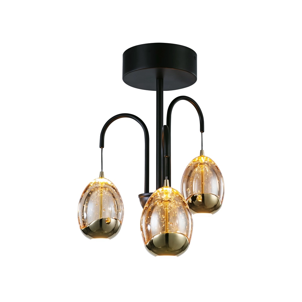 Deckenlampe Golden Egg schwarz 3-flammig