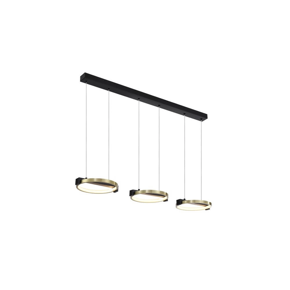 3-flammige Pendelleuchte Aerial Schwarz und Gold