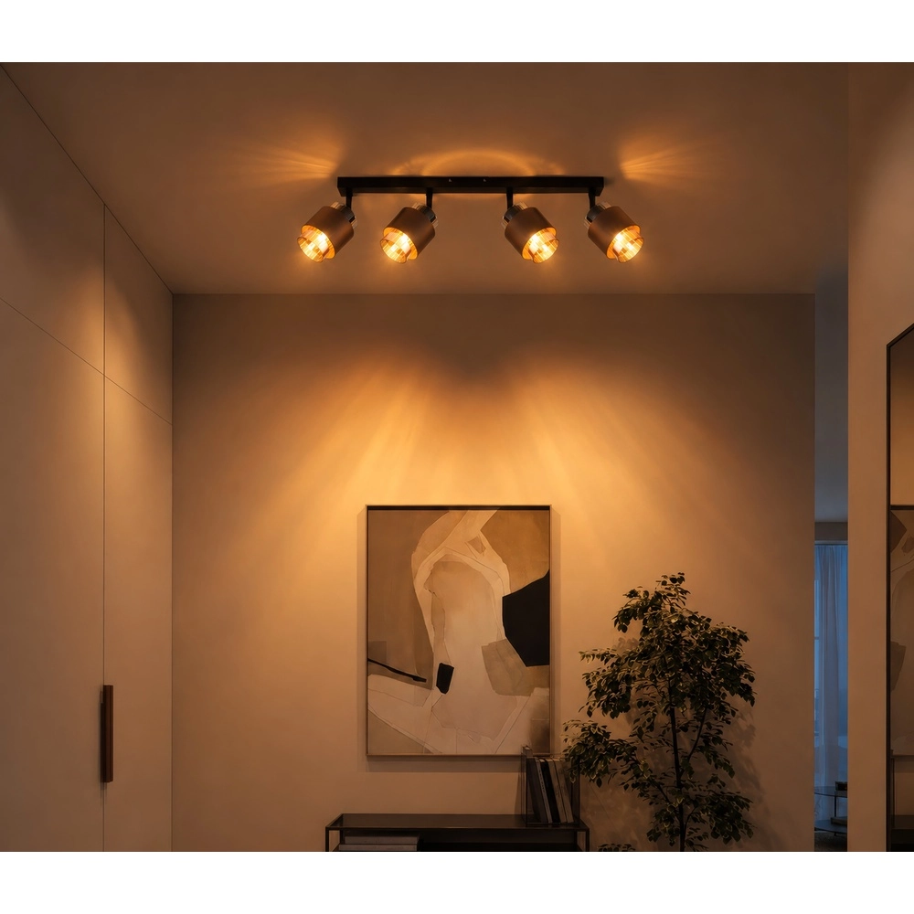 Design-Deckenlampe Milley 4-Licht Schwarz Globo 9007371589340