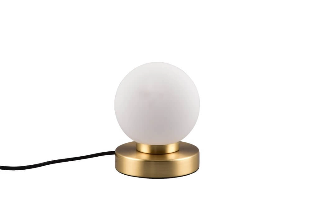 Tischlampe Prinz Ii Gold mit weißem Glas Trio 4017807551402