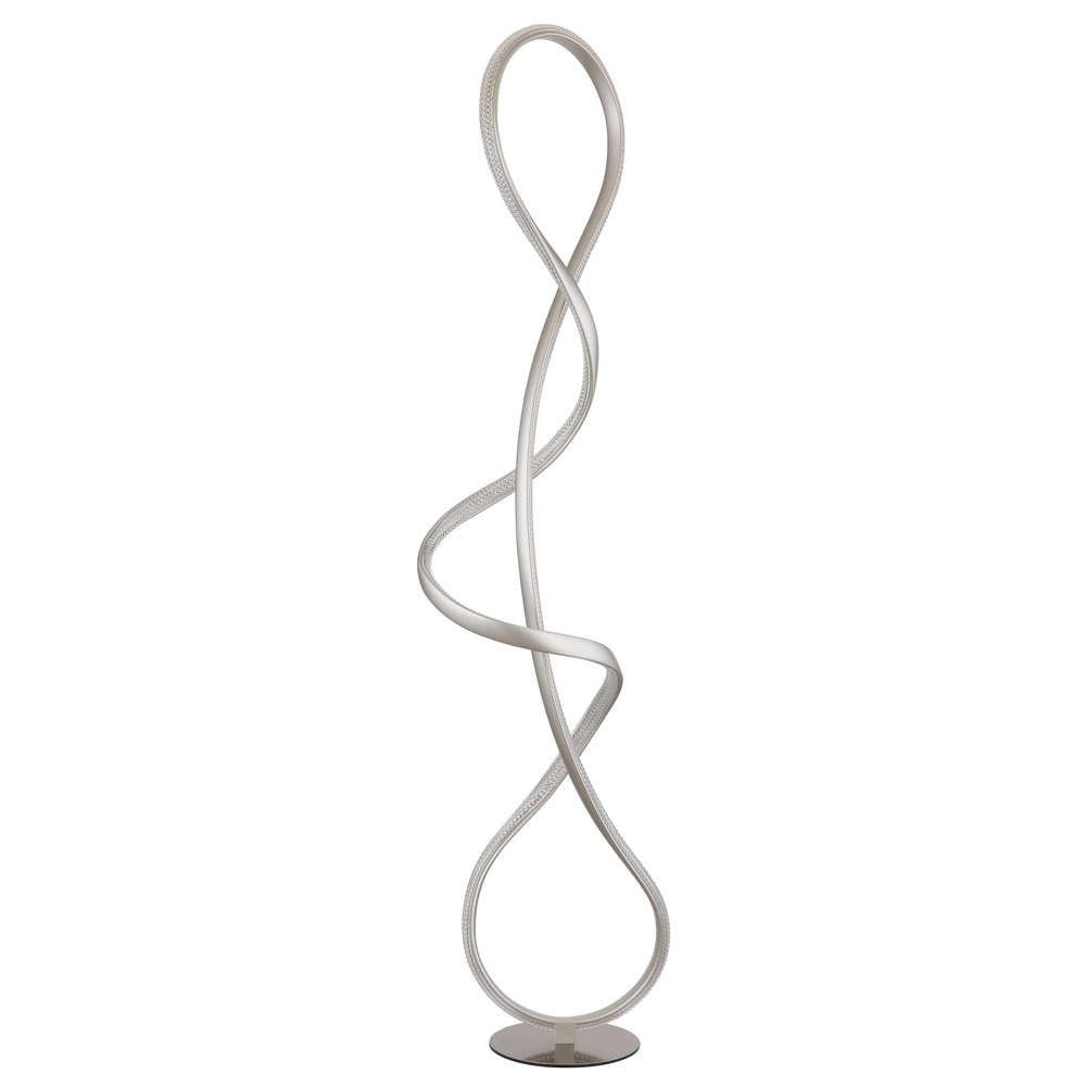 Nickel-Bodenlampe Swirl Moderne Zeit Globo 9007371509331
