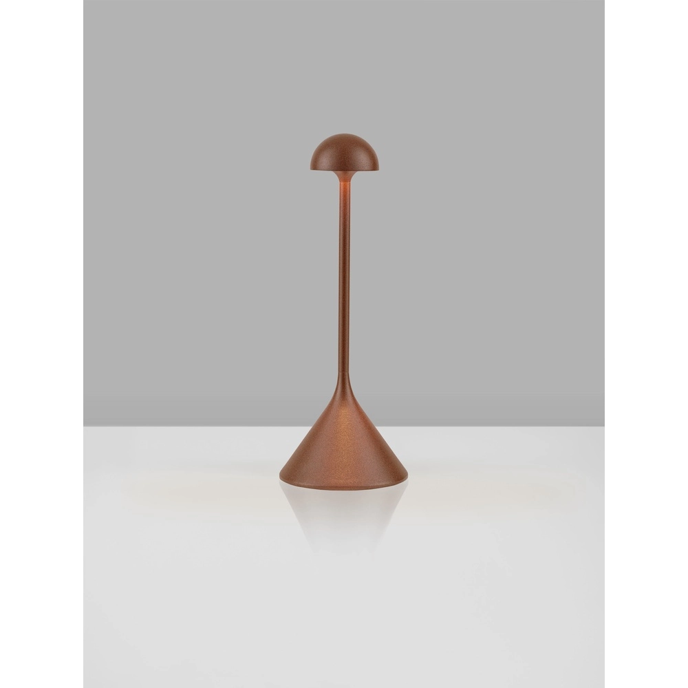 Tischlampe Dalt rostbraun wiederaufladbar mit USB Lyora 5212017477040