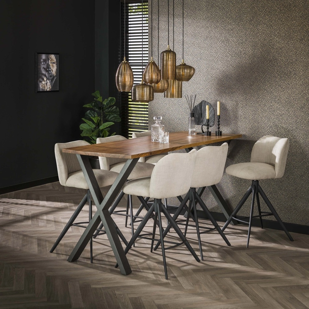 Essaal-Pendellampe Stripe 7-Licht – geripptes Glas Lyora 8716803511125