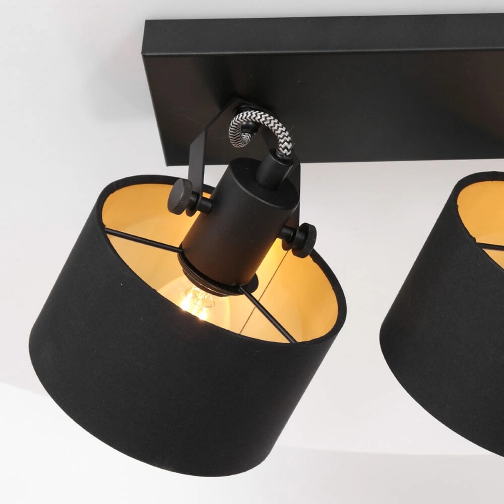 Schwarze Deckenlampe Ornoir 2-flammig Steinhauer 8712746151411