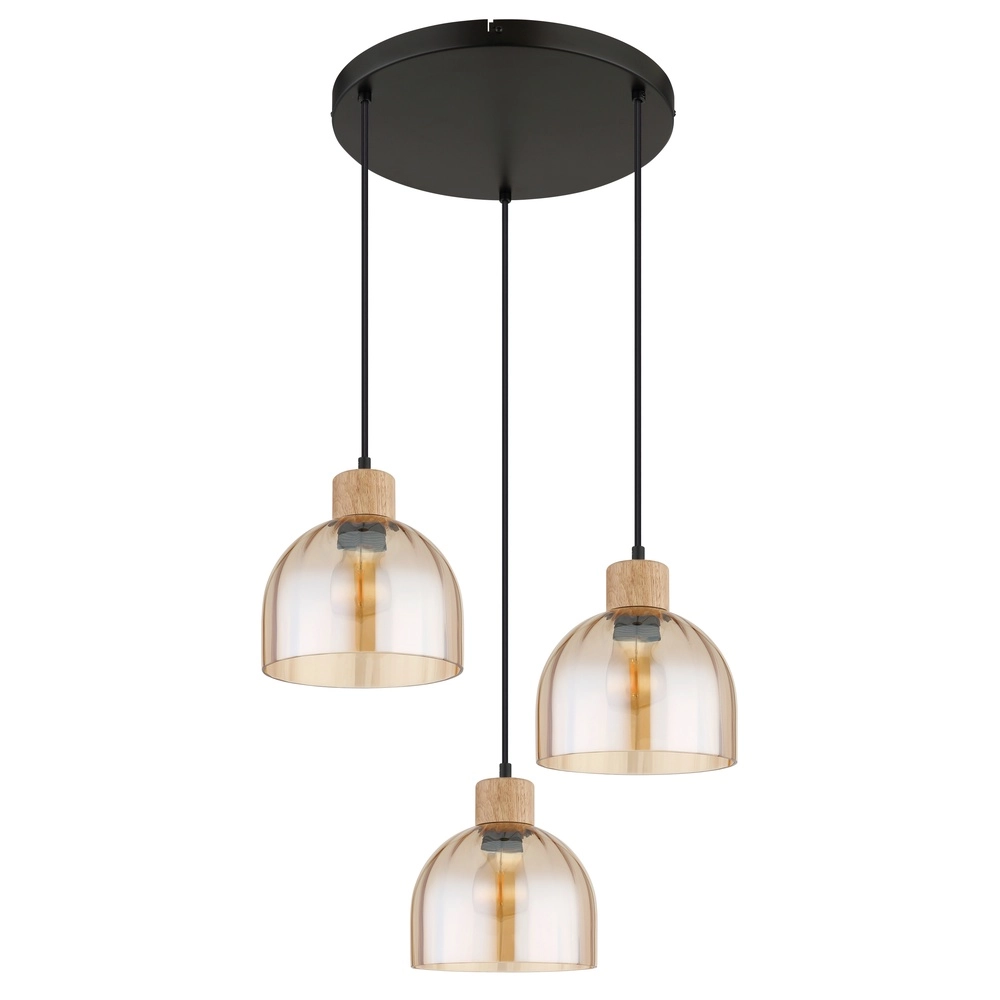 3-Licht Pendellampe Swanson Schwarz Globo 9007371580651