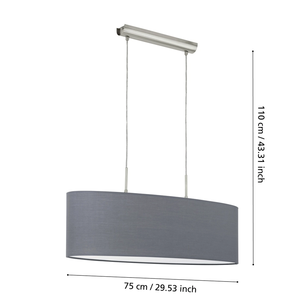 Ovale Pendellampe Pasteri Nickel Eglo 9008420552766