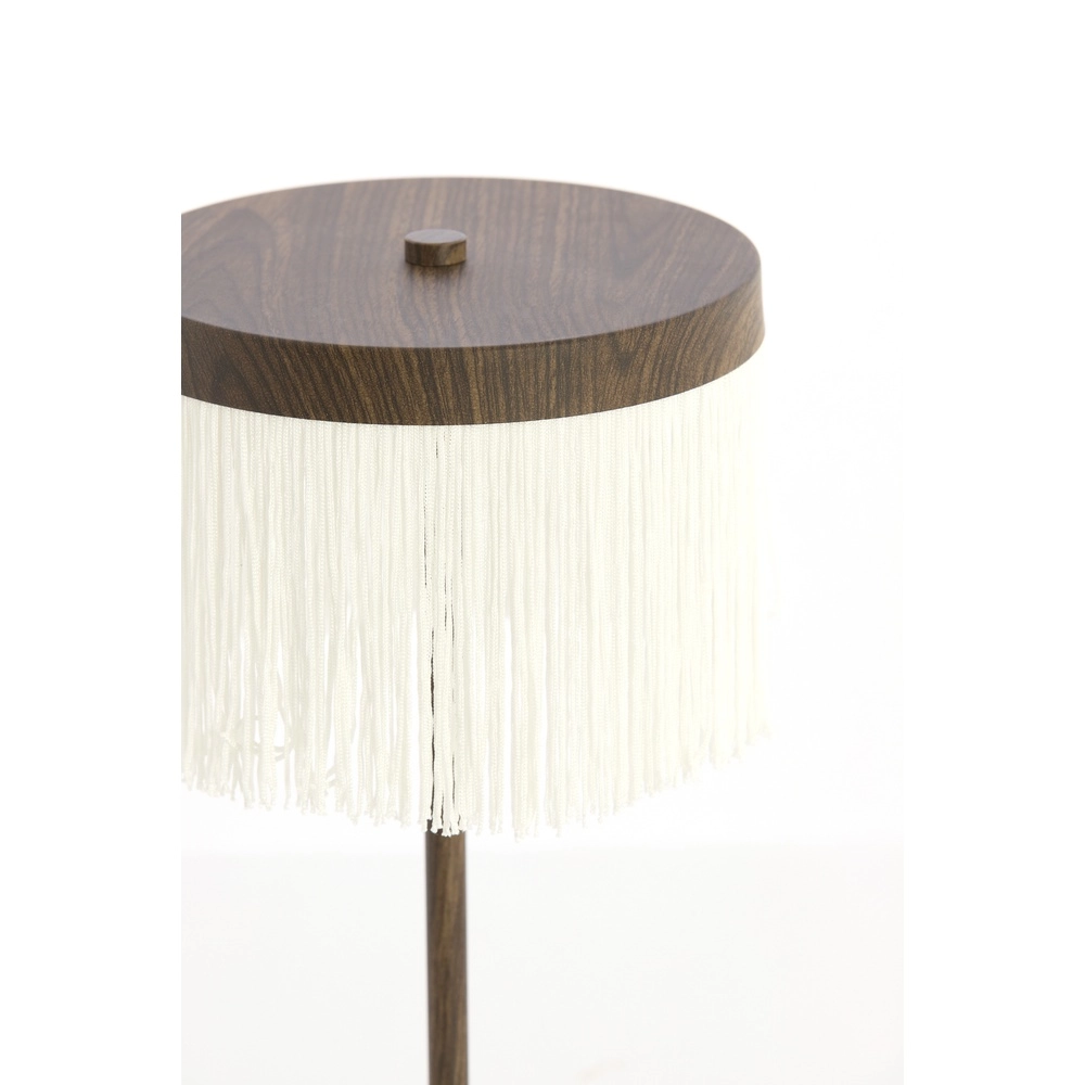 Wiederaufladbare Tischlampe Diny Walnuss-Look mit Weiß Light & Living 8717807816377