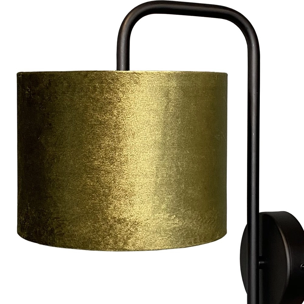 Schwarze Wandlampe Venus mit olivgrünem Lampenschirm Masterlight 8718121251165
