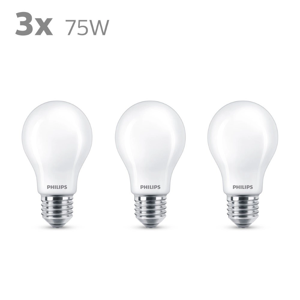 8,5W - E27 - 2700K - 1055 lumen 3er-Set Philips 8719514266735