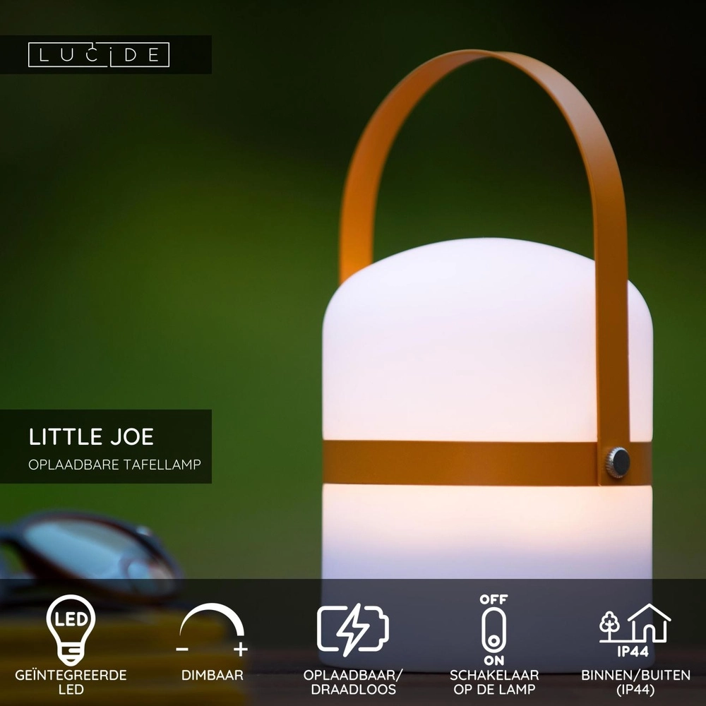 Wiederaufladbare Tischlampe Little Joe Orange Lucide 5411212061430