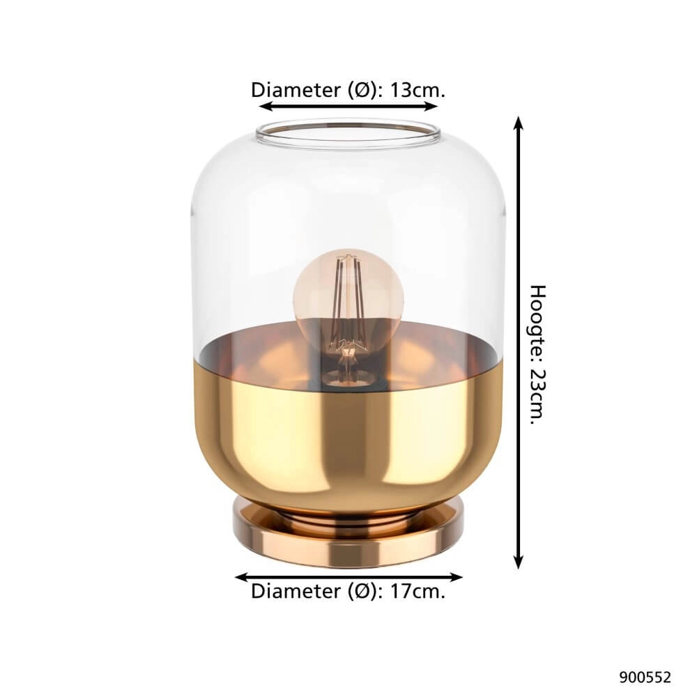 Goldene Tischlampe Maryvilla mit Glas Eglo 9008606244577
