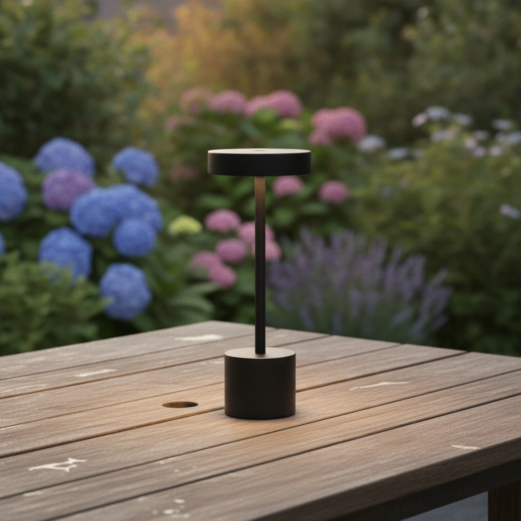 Design-Tischleuchte Fumo Wiederaufladbar Schwarz