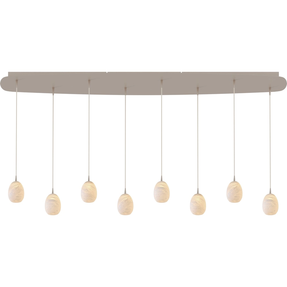Ovale Pendellampe Alta 8-Licht beige Terra