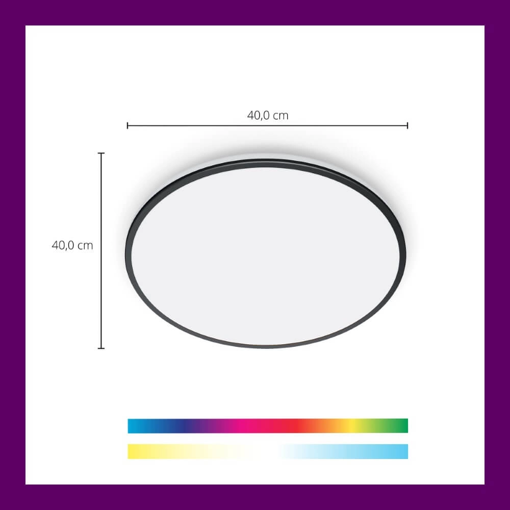 Intelligente Deckenleuchte Rune Ø 40cm - schwarz WiZ 8719514554290