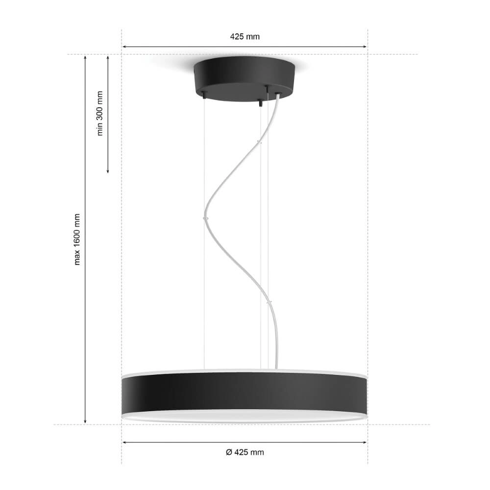 Hängelampe Hue Enrave - White Ambiance Ø 42,5cm schwarz Philips 8718696176580
