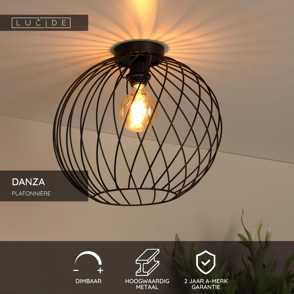 Deckenlampe Danza schwarz Ø 40 cm Lucide 5411212211491