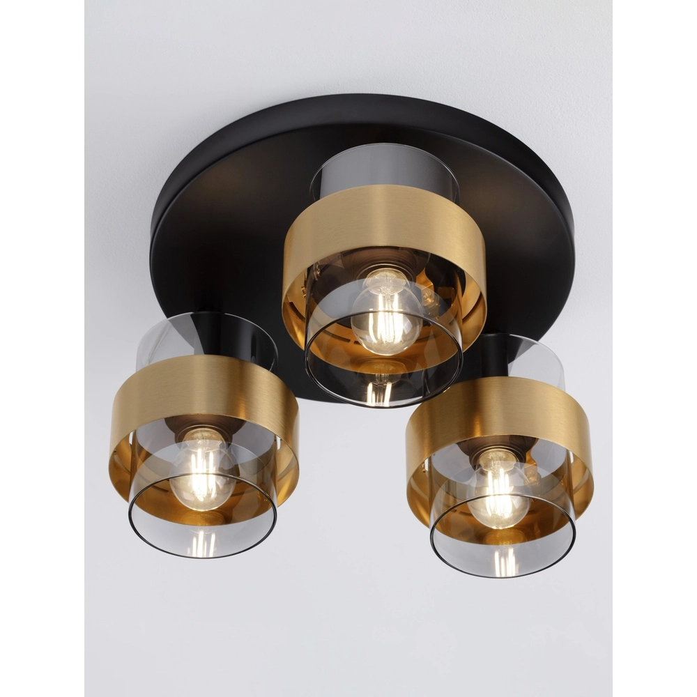 Deckenlampe Sianna Ø 37cm schwarz mit gold Lyora 5212017445452