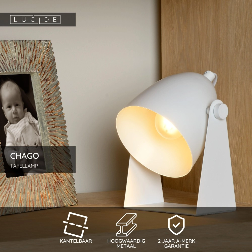 Tischlampe Chago Weiß Lucide 5411212450623
