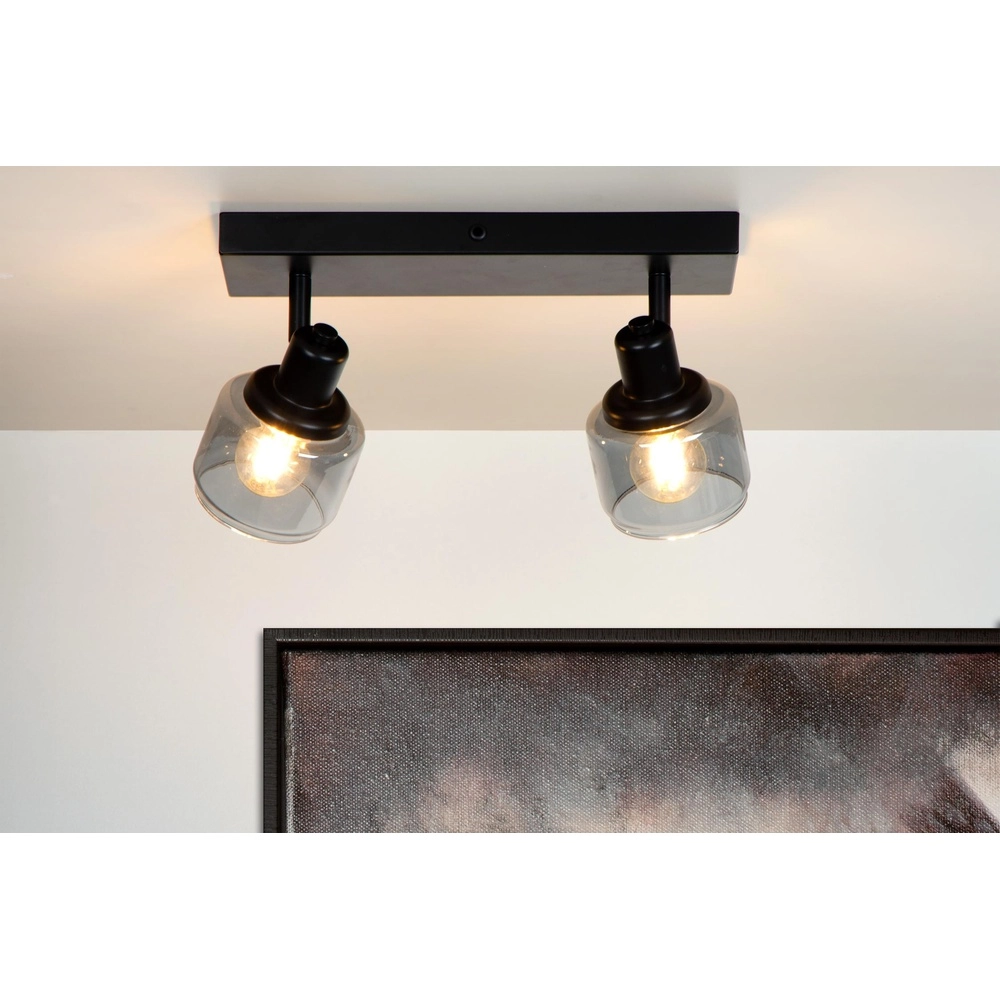 Deckenlampe Bjorn 2-Licht Schwarz Lucide 5411212771230