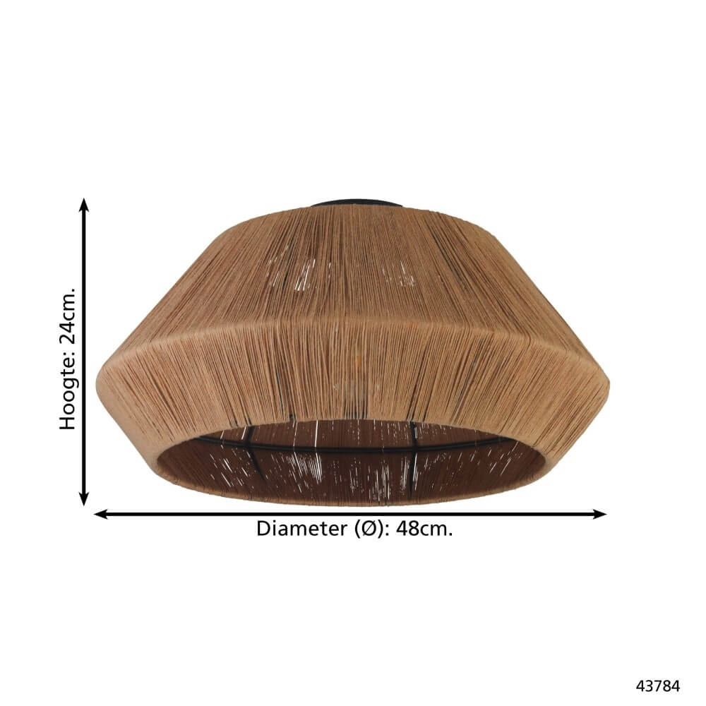 Deckenleuchte aus Rattan Alderney Ø 48cm Eglo 9002759437848