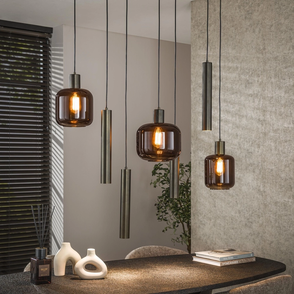 Pendellampe Bronza Sienabraun – dunkles Glas Lyora 8716803513433