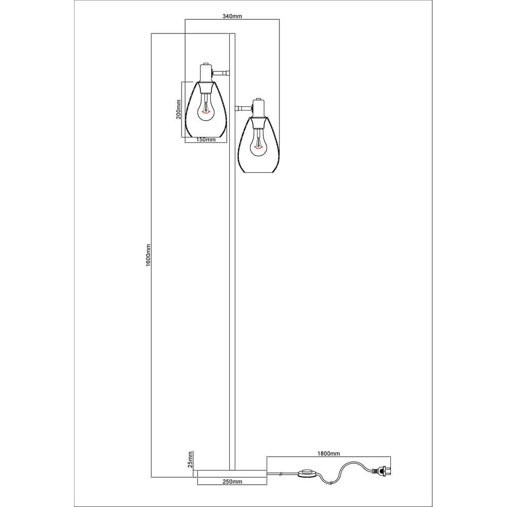 Stehlampe Fanni Schwarzes Doppelzimmer Globo 9007371439799