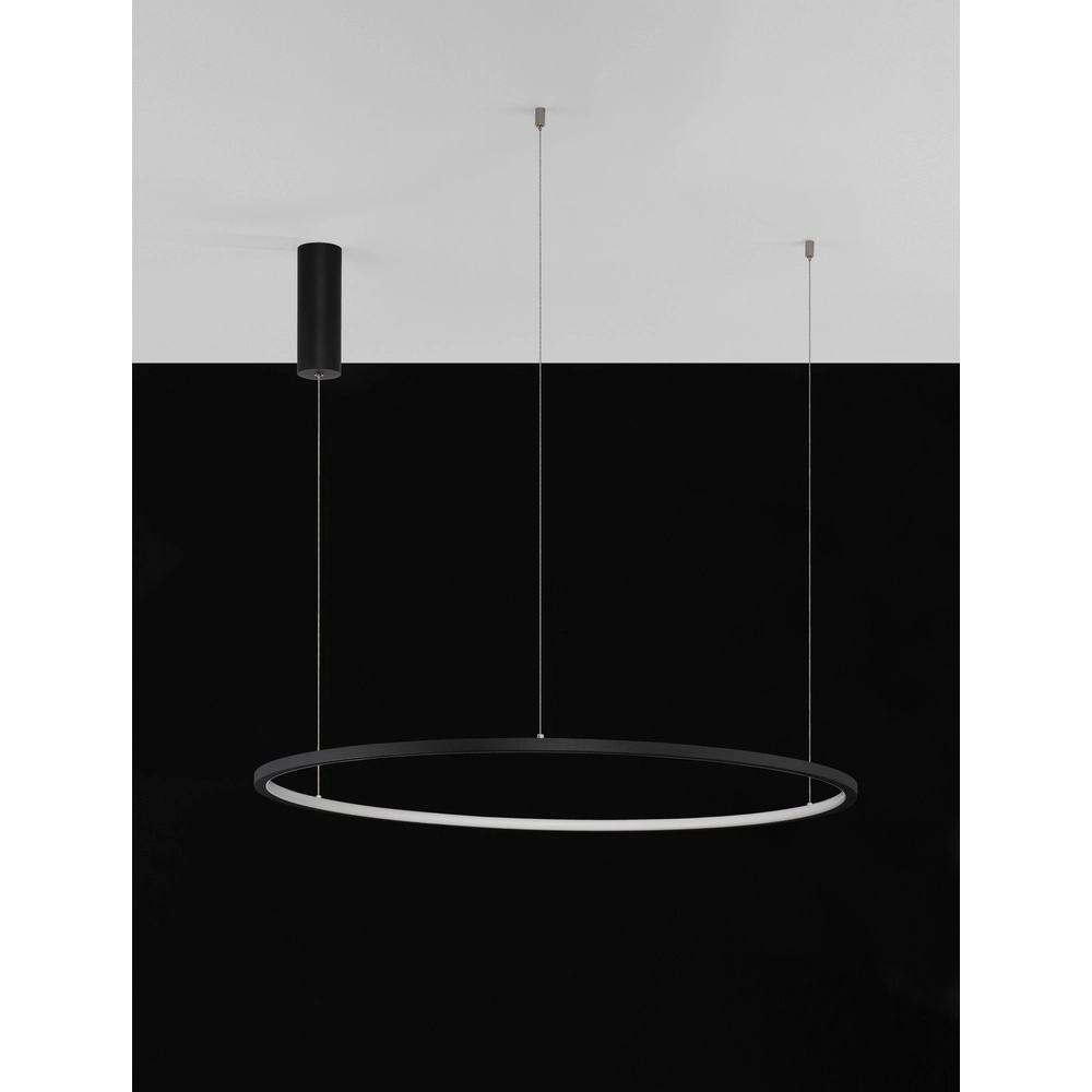Runde Pendelleuchte Tarquin schwarz Ø 80cm Lyora 5212017438300