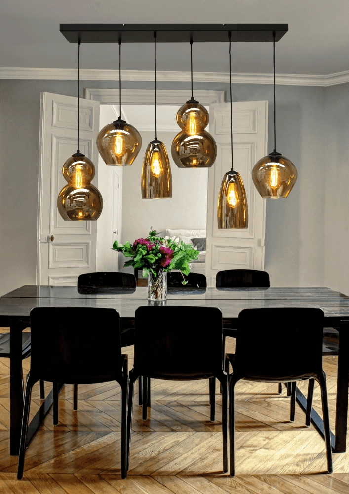 Glas Esszimmer Pendelleuchte Quinto 6 Masterlight 8718121216461