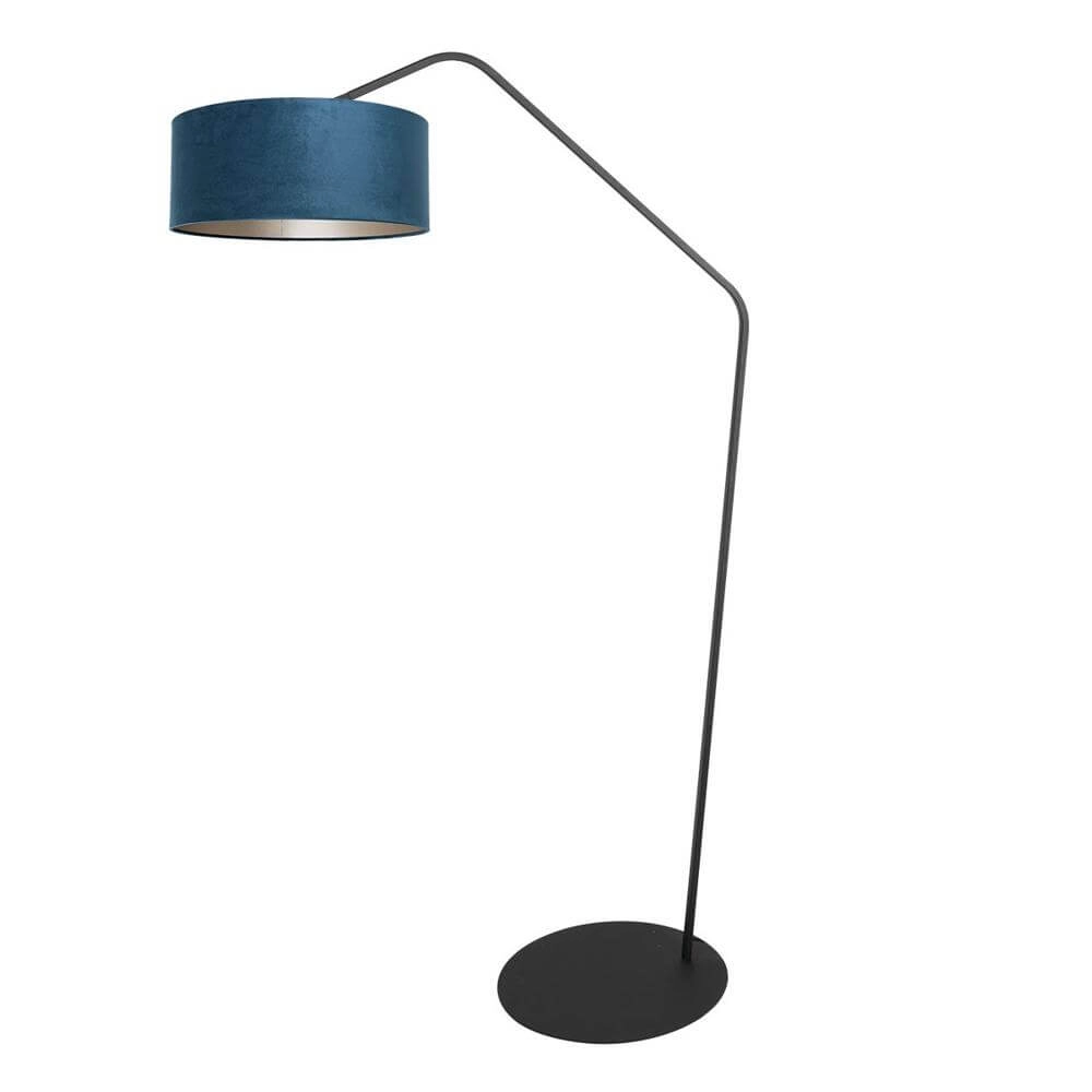 Stehlampe Zig-Zag schwarz mit blauem Schirm Ø 50cm Steinhauer 8712746179293