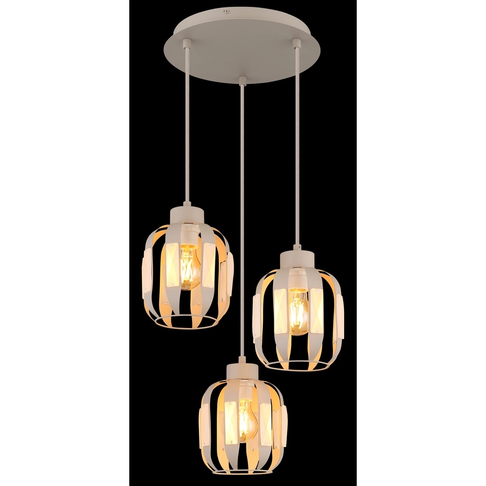 Essaal-Pendellampe Arlen 3-hell sandbraun Globo 9007371583560