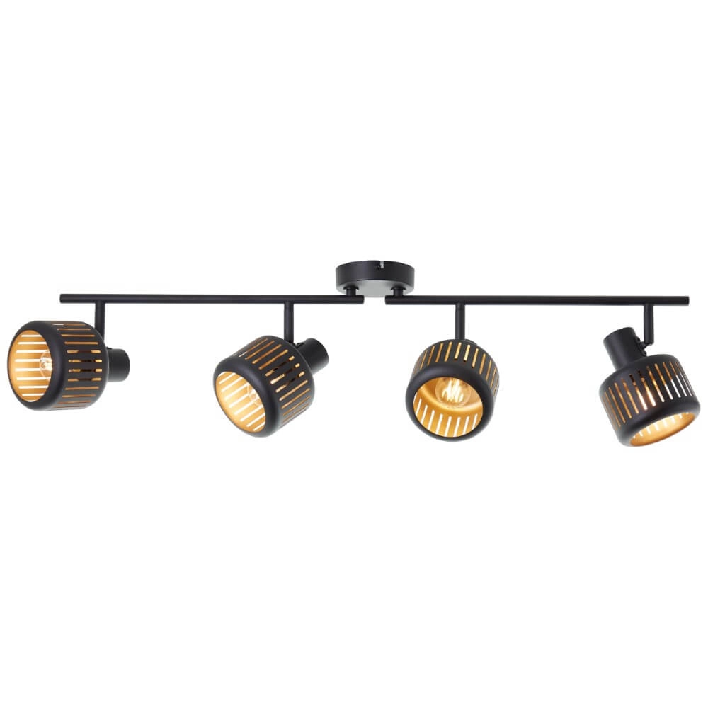 Deckenleuchte mit 4 Leuchten Tyas schwarz mit gold Brilliant 4004353424359
