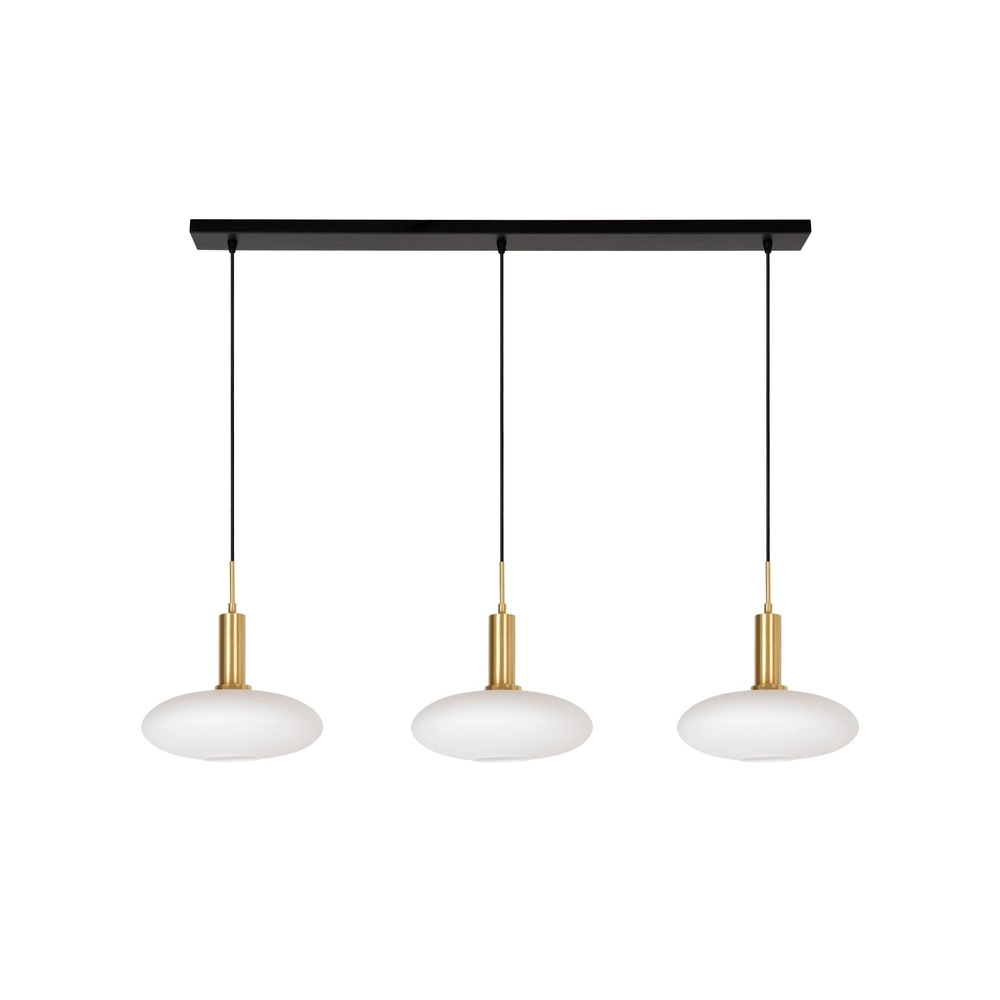 Design-Pendellampe Singala 3-Licht glattes Gold mit Weiß